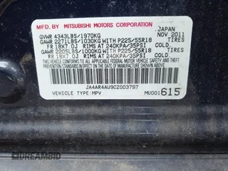 2012 Mitsubishi Outlander Sport SE with VIN JA4AR4AU9CZ003797, listed as a IAAI auction lot 41492371 with 45,225 mi miles. Bid and sale history available at carsss.com. Image 9.