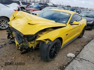 2015 Ford Mustang GT with VIN 1FA6P8CF9F5301369, listed as a Copart auction lot 37828964 with 76,502 mi miles and Salvage Title. Bid and sale history available at carsss.com. Image 1.