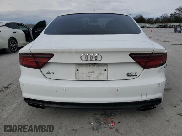 2018 Audi A7 Premium Plus with VIN WAUW3AFC9JN075029, listed as a Copart auction lot 48220215 with 118,740 mi miles and Salvage Title. Bid and sale history available at carsss.com. Image 6.