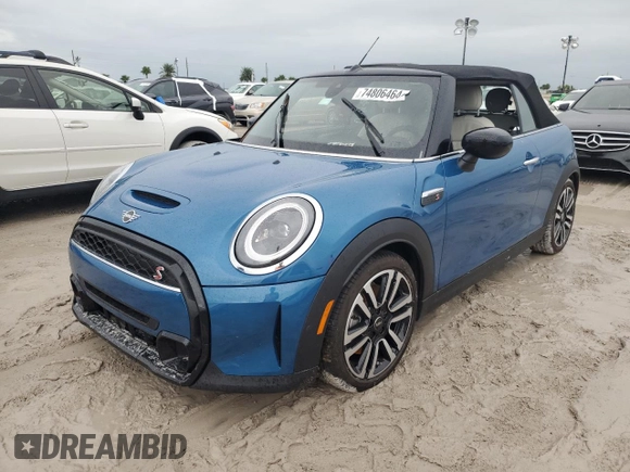 2023 MINI Convertible Cooper S с VIN WMW43DL09P3R05368, выставлен на аукционе Copart как лот 74806464 с пробегом Не указан миль и На запчасти • Non repairable. История ставок и продаж доступна на DreamBid. Изображение 1.
