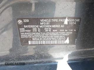 2015 BMW 3 Series 320i xDrive с VIN WBA3C3G55FNS73810, выставлен на аукционе IAAI как лот 41822468 с пробегом 76 779 миль миль и . История ставок и продаж доступна на DreamBid. Изображение 9.