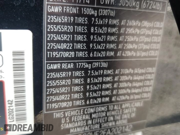2015 Land Rover Range Rover HSE with VIN SALGS2VF2FA202142, listed as a Copart auction lot 56581685 with 59,997 mi miles and Salvage title. Bid and sale history available at DreamBid. Image 14.