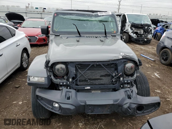 2021 Jeep Wrangler Unlimited Sahara High Altitude with VIN 1C4HJXEG3MW614509, listed as a Copart auction lot 80878533 with 45,660 mi miles and Clean title. Bid and sale history available at DreamBid. Image 5.