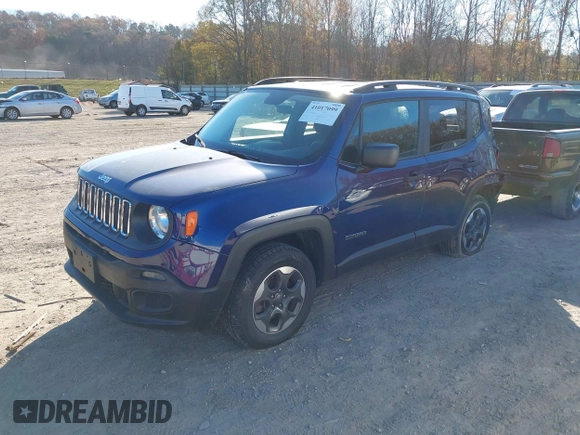 2017 Jeep Renegade Sport with VIN ZACCJBAB4HPG49795, listed as a IAAI auction lot 41017099 with 78,348 mi miles and . Bid and sale history available at carsss.com. Image 2.
