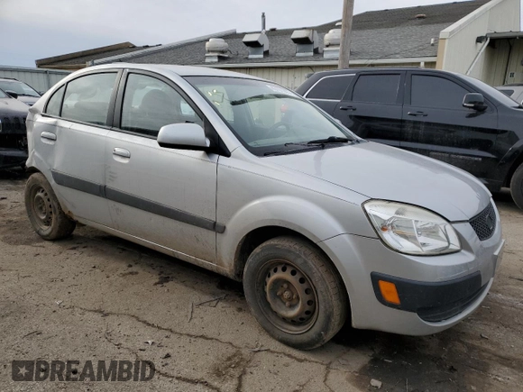 2007 Kia Rio LX with VIN KNADE123276224715, listed as a Copart auction lot 43191905 with 0 mi miles and Salvage Title. Bid and sale history available at carsss.com. Image 4.