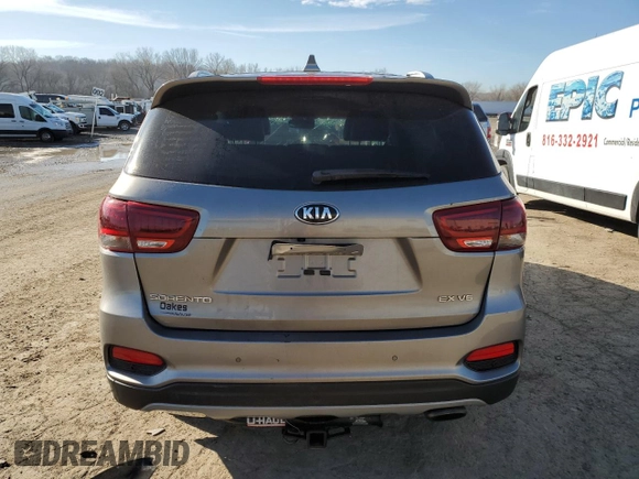 2019 Kia Sorento EX Sport V6 with VIN 5XYPH4A50KG456666, listed as a Copart auction lot 46849815 with 0 mi miles and Salvage Title. Bid and sale history available at carsss.com. Image 6.