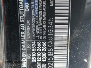 2019 Mercedes-Benz CLS with VIN WDD2J5JB8KA010345, listed as a Copart auction lot 76810664 with 0 mi miles and Non Repairable. Bid and sale history available at carsss.com. Image 13.