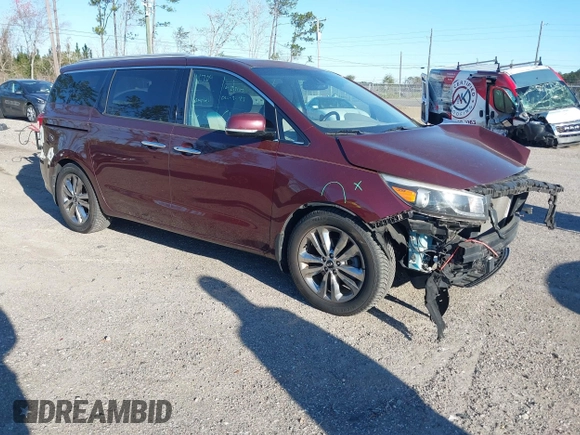 2015 Kia Sedona SX-L with VIN KNDME5C16F6039671, listed as a IAAI auction lot 41736237 with 113,035 mi miles and . Bid and sale history available at DreamBid. Image 1.