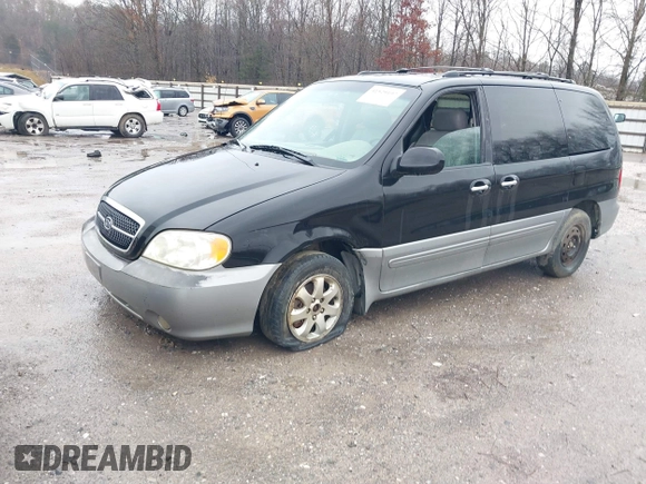 2005 Kia Sedona LX with VIN KNDUP132356703354, listed as a IAAI auction lot 41529197 with 1 mi miles. Bid and sale history available at carsss.com. Image 2.