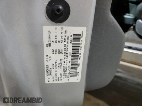 2007 Dodge 2500 Laramie with VIN 3D7KS29C47G727309, listed as a Copart auction lot 47773565 with 268,281 mi miles and Clean Title. Bid and sale history available at DreamBid. Image 12.