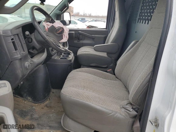 2017 GMC Savana Cargo Van with VIN 1GTW7AFF7H1291089, listed as a Copart auction lot 49146145 with 0 mi miles and Salvage Title. Bid and sale history available at carsss.com. Image 7.