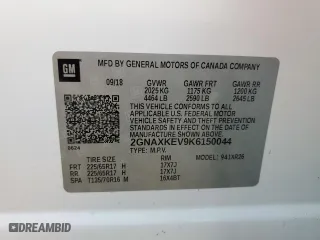 2019 Chevrolet Equinox LT with VIN 2GNAXKEV9K6150044, listed as a Copart auction lot 51364505 with 0 mi miles and Salvage Title. Bid and sale history available at carsss.com. Image 13.