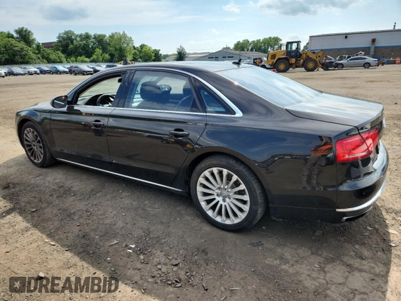 2013 Audi A8 4.0L with VIN WAUR2AFD2DN028826, listed as a Copart auction lot 64756025 with 107,761 mi miles and Salvage title. Bid and sale history available at DreamBid. Image 2.