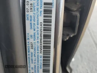2004 Volkswagen Jetta GLS with VIN 3VWSE69M64M020143, listed as a Copart auction lot 52111795 with 175,088 mi miles and Salvage title. Bid and sale history available at DreamBid. Image 12.