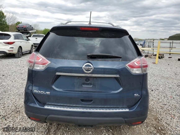 2015 Nissan Rogue SV with VIN 5N1AT2MT3FC919683, listed as a Copart auction lot 43640955 with 122,494 mi miles and Salvage Title. Bid and sale history available at carsss.com. Image 6.
