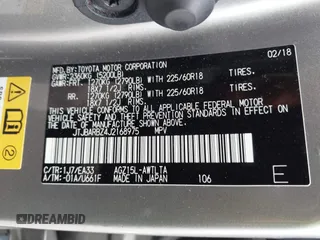 2018 Lexus NX 300 with VIN JTJBARBZ4J2168975, listed as a IAAI auction lot 42439794 with 58,087 mi miles and . Bid and sale history available at DreamBid. Image 9.