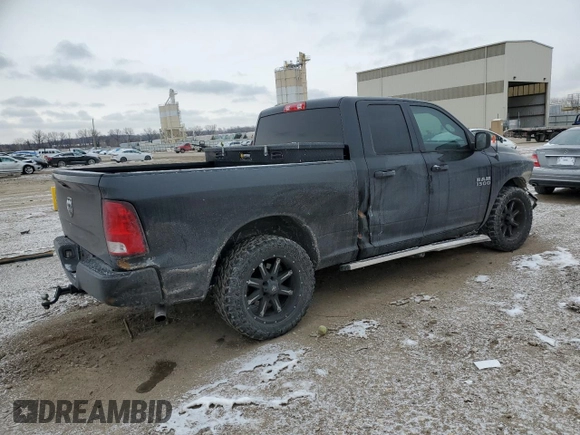 2018 Ram 1500 Express with VIN 1C6RR6FG1JS127115, listed as a Copart auction lot 43017055 with 87,487 mi miles and Salvage title. Bid and sale history available at DreamBid. Image 3.
