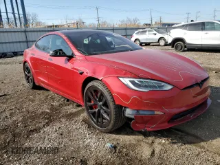 2021 Tesla Model S Plaid with VIN 5YJSA1E66MF435931, listed as a Copart auction lot 45583255 with 41,925 mi miles and Salvage Title. Bid and sale history available at carsss.com. Image 4.