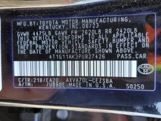 2023 Toyota Camry SE with VIN 4T1G11AK3PU827426, listed as a Copart auction lot 49271595 with 76,408 mi miles and Salvage Title. Bid and sale history available at DreamBid. Image 13.