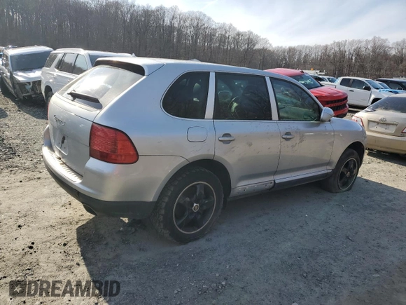 2004 Porsche Cayenne S with VIN WP1AB29P54LA76777, listed as a Copart auction lot 44341825 with 128,667 mi miles and Salvage Title. Bid and sale history available at carsss.com. Image 3.