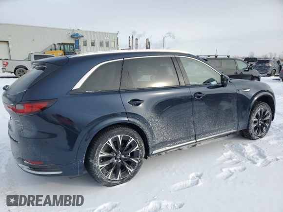 2025 Mazda CX-90 S Premium Plus Package with VIN JM3KKEHC6S1193581, listed as a Copart auction lot 86355484 with 4,455 mi miles and Salvage title. Bid and sale history available at DreamBid. Image 3.