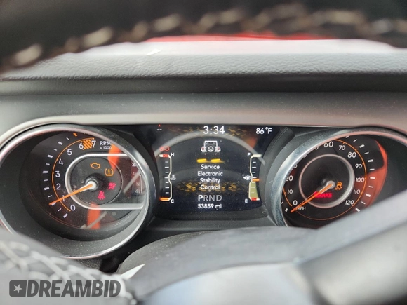 2021 Jeep Wrangler Unlimited Sport S with VIN 1C4HJXDN6MW685705, listed as a Copart auction lot 65996845 with 53,859 mi miles and Non repairable. Bid and sale history available at DreamBid. Image 9.