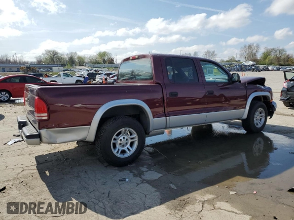 2003 Dodge Dakota SLT with VIN 1D7HL48N43S168353, listed as a Copart auction lot 51313975 with 213,540 mi miles and Salvage Title. Bid and sale history available at carsss.com. Image 3.