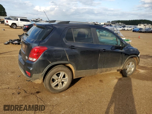 2022 Chevrolet Trax LT with VIN KL7CJLSM0NB516282, listed as a Copart auction lot 43258405 with 52,490 mi miles and Salvage Title. Bid and sale history available at carsss.com. Image 3.