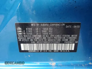 2023 Subaru Impreza with VIN 4S3GTAB60P3720467, listed as a Copart auction lot 47695905 with 21,721 mi miles and Salvage title. Bid and sale history available at DreamBid. Image 12.