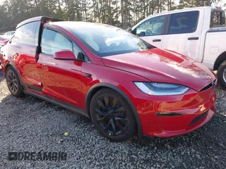 2022 Tesla Model X with VIN 7SAXCBE54NF336025, listed as a IAAI auction lot 41494077 with 1 mi miles. Bid and sale history available at carsss.com. Image 1.