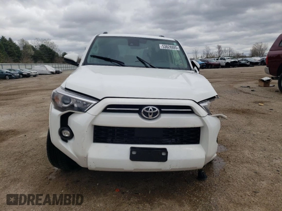 2023 Toyota 4Runner SR5 with VIN JTEEU5JR7P5297006, listed as a Copart auction lot 53828885 with 34,777 mi miles and Salvage title. Bid and sale history available at DreamBid. Image 5.