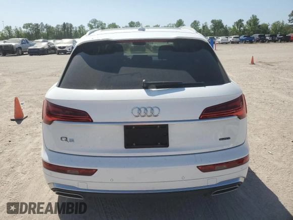 2022 Audi Q5 S line Premium with VIN WA1GAAFY3N2047799, listed as a Copart auction lot 52827315 with 22,846 mi miles and Salvage title. Bid and sale history available at DreamBid. Image 6.