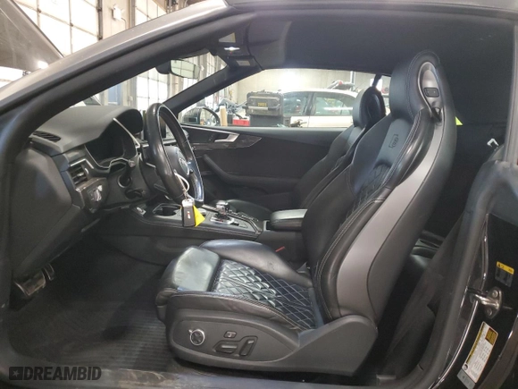 2018 Audi S5 Cabriolet Prestige with VIN WAU24GF50JN013082, listed as a Copart auction lot 85085504 with NaN miles and Salvage Title. Bid and sale history available at carsss.com. Image 7.