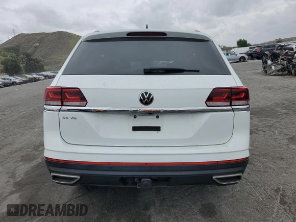 2022 Volkswagen Atlas SE with VIN 1V2JR2CA6NC544260, listed as a Copart auction lot 53552205 with 29,991 mi miles and Salvage title. Bid and sale history available at DreamBid. Image 6.
