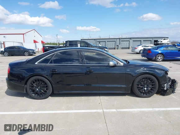 2013 Audi S8 with VIN WAUD2AFD6DN021372, listed as a IAAI auction lot 41983495 with 159,832 mi miles. Bid and sale history available at carsss.com. Image 14.