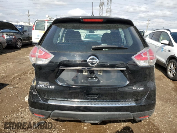 2015 Nissan Rogue S with VIN KNMAT2MV0FP583098, listed as a Copart auction lot 51582475 with 75,557 mi miles and Salvage Title. Bid and sale history available at DreamBid. Image 6.