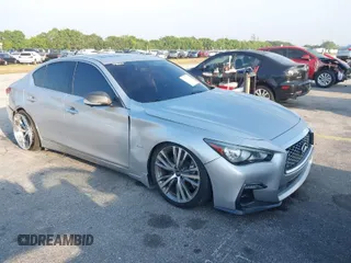2019 Infiniti Q50 Luxe z VIN JN1EV7APXKM516277, wystawiony jako IAAI lot #41751440 z przebiegiem 52 638 mil mil oraz . Historia ofert i sprzedaży dostępna na DreamBid. Obrazek 1.