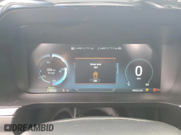 2023 Ford F-150 Lightning Pro with VIN 1FTVW1EL8PWG38419, listed as a Copart auction lot 47630535 with 11,940 mi miles and Salvage Title. Bid and sale history available at DreamBid. Image 9.
