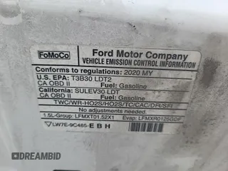 2020 Ford Escape SE with VIN 1FMCU9G63LUB84469, listed as a IAAI auction lot 42547664 with 58,786 mi miles and . Bid and sale history available at DreamBid. Image 3.