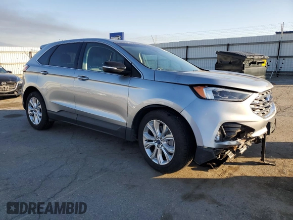 2022 Ford Edge Titanium with VIN 2FMPK4K92NBA55434, listed as a Copart auction lot 42817635 with 73,700 mi miles and Salvage Title. Bid and sale history available at carsss.com. Image 4.