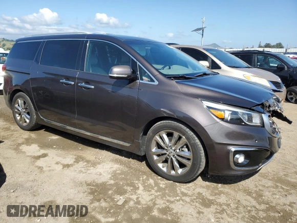 2017 Kia Sedona SX-L with VIN KNDME5C13H6278064, listed as a Copart auction lot 54727335 with 82,232 mi miles and Salvage Title. Bid and sale history available at carsss.com. Image 4.