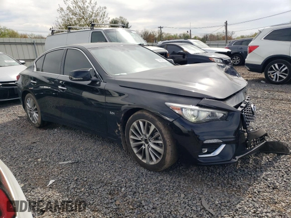 2019 Infiniti Q50 Luxe z VIN JN1EV7AR9KM555279, wystawiony jako Copart lot #53832605 z przebiegiem 96 415 mil mil oraz Szkoda całkowita • Salvage title. Historia ofert i sprzedaży dostępna na DreamBid. Obrazek 4.