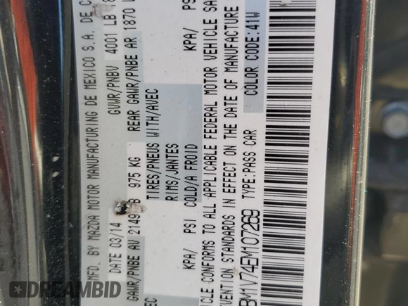 2014 Mazda 3 i Touring with VIN 3MZBM1V74EM107269, listed as a Copart auction lot 55601345 with 149,248 mi miles and Salvage Title. Bid and sale history available at DreamBid. Image 12.