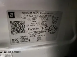 2019 Cadillac XT4 AWD Sport with VIN 1GYFZFR45KF185536, listed as a Copart auction lot 80544914 with 46,496 mi miles and Salvage Title. Bid and sale history available at DreamBid. Image 15.