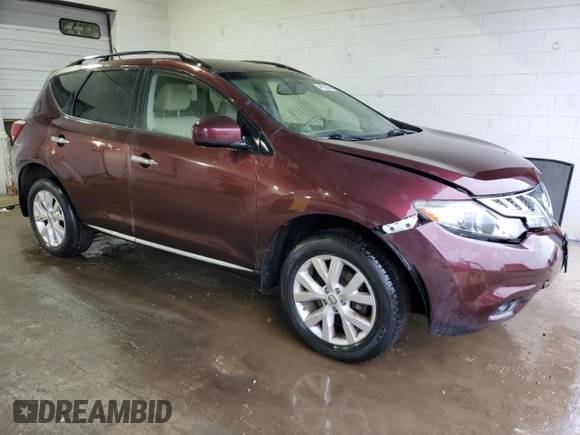 2013 Nissan Murano SV with VIN JN8AZ1MW4DW304888, listed as a Copart auction lot 44123955 with 134,020 mi miles and Salvage Title. Bid and sale history available at carsss.com. Image 4.