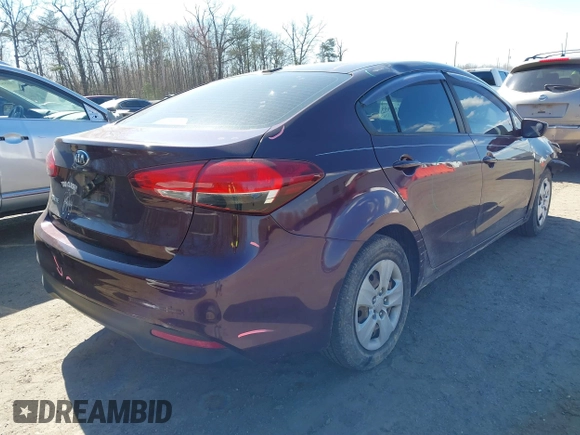2017 Kia Forte LX with VIN 3KPFK4A75HE148512, listed as a IAAI auction lot 41869999 with 108,956 mi miles. Bid and sale history available at carsss.com. Image 4.