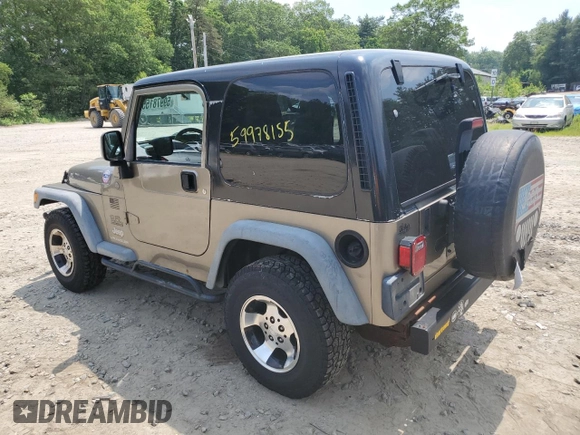 2004 Jeep Wrangler SE with VIN 1J4FA29164P797604, listed as a Copart auction lot 59978155 with 166,888 mi miles and Clean title. Bid and sale history available at DreamBid. Image 2.