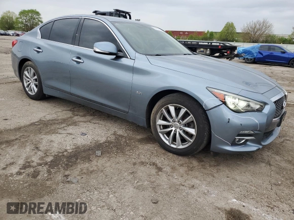 2017 Infiniti Q50 Signature Edition with VIN JN1EV7AR1HM835769, listed as a Copart auction lot 55125745 with 97,290 mi miles and Salvage title. Bid and sale history available at DreamBid. Image 4.