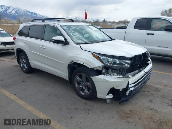 2017 Toyota Highlander Limited with VIN 5TDDZRFH2HS461797, listed as a IAAI auction lot 41953255 with 120,464 mi miles and . Bid and sale history available at DreamBid. Image 1.
