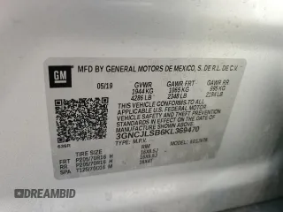 2019 Chevrolet Trax LT z VIN 3GNCJLSB6KL369470, wystawiony jako Copart lot #56122045 z przebiegiem 67 051 mil mil oraz Szkoda całkowita • Salvage title. Historia ofert i sprzedaży dostępna na DreamBid. Obrazek 12.